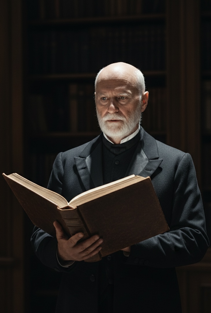 Jean-Félix Brouet lisant un livre