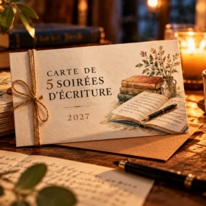 carte de 5 soirées d'écriture — 2027