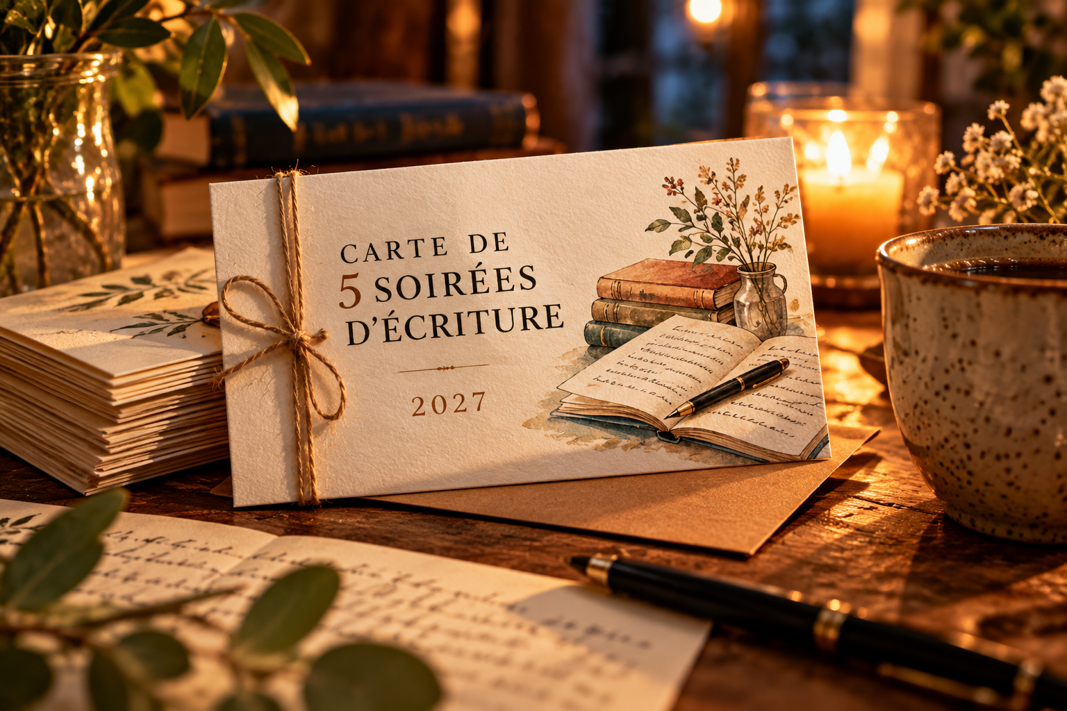 carte de 5 soirées d'écriture — 2027 carte de 5 soirées d'écriture — 2027